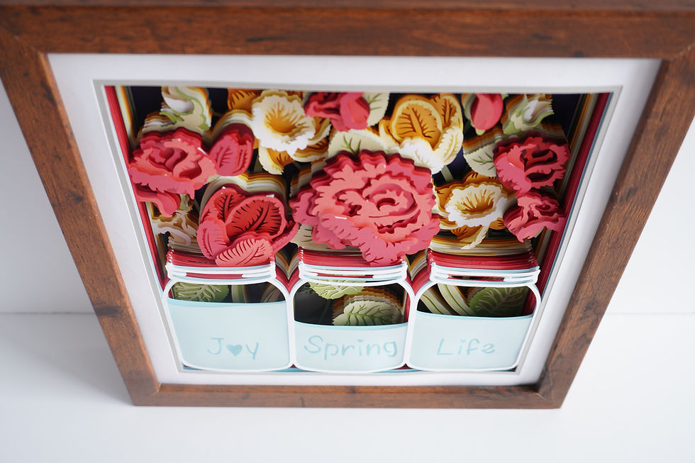 Thumbnail: Jars of Flowers 3D Shadow Box