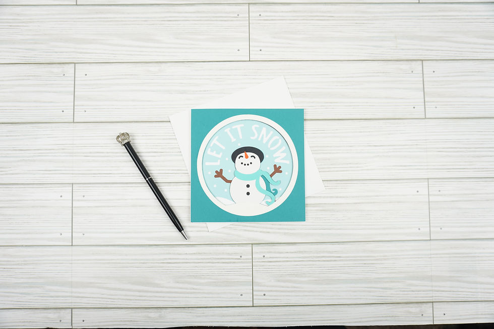 Thumbnail: Let it Snow Snowman B, Layered, Handcrafted Card, 5 x 5