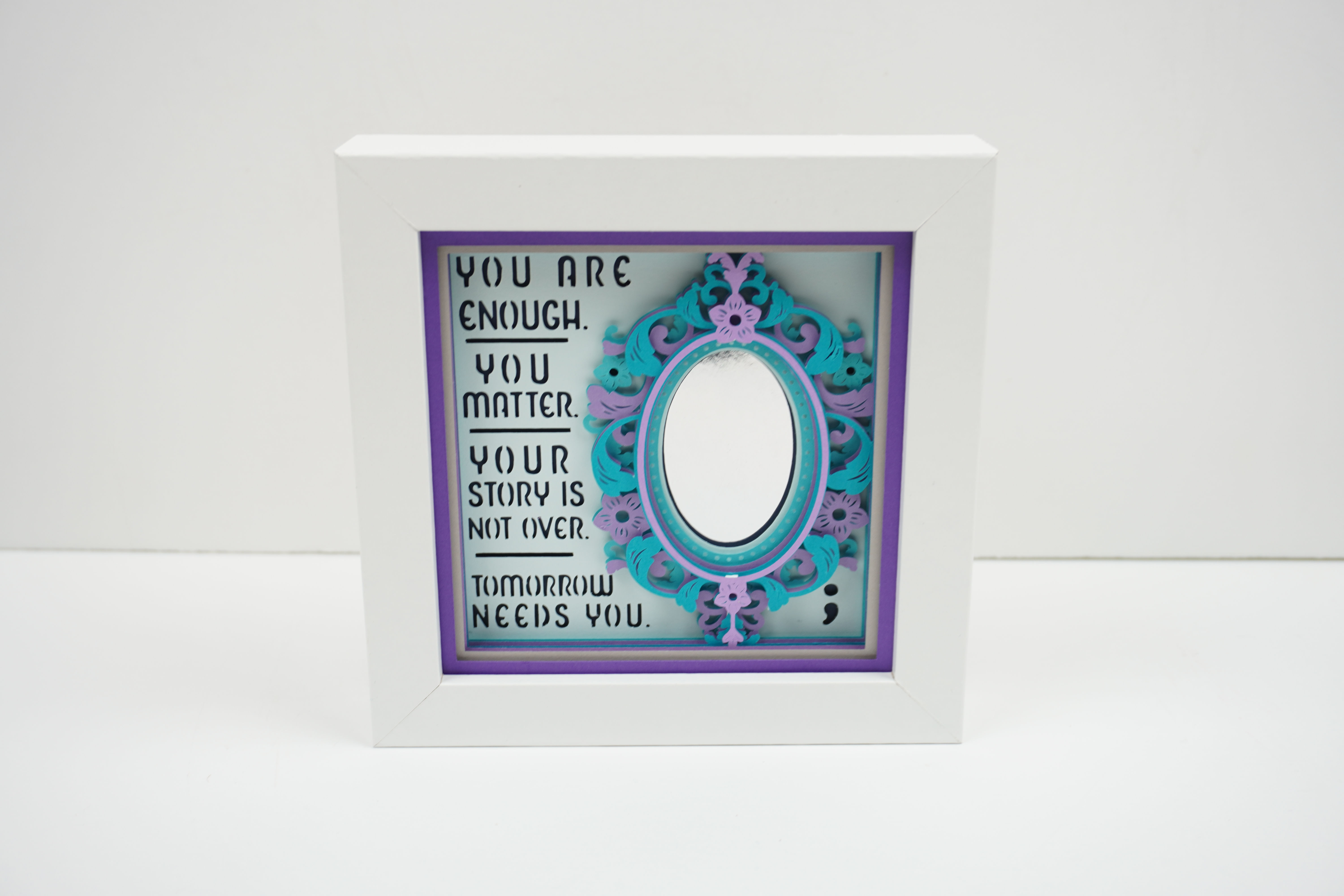 Suicide Awareness, 5 x 5,  3D Shadow Box