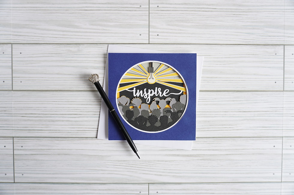 Inspire, Layered, Handcrafted Card, 5 x 5