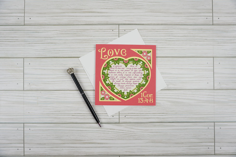 Thumbnail: Love Is, Layered, Handcrafted Card, 5 x 5
