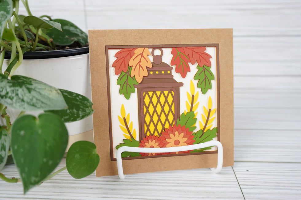 Thumbnail: Fall Lantern Mini, Layered, Handcrafted Card, 5 x 5