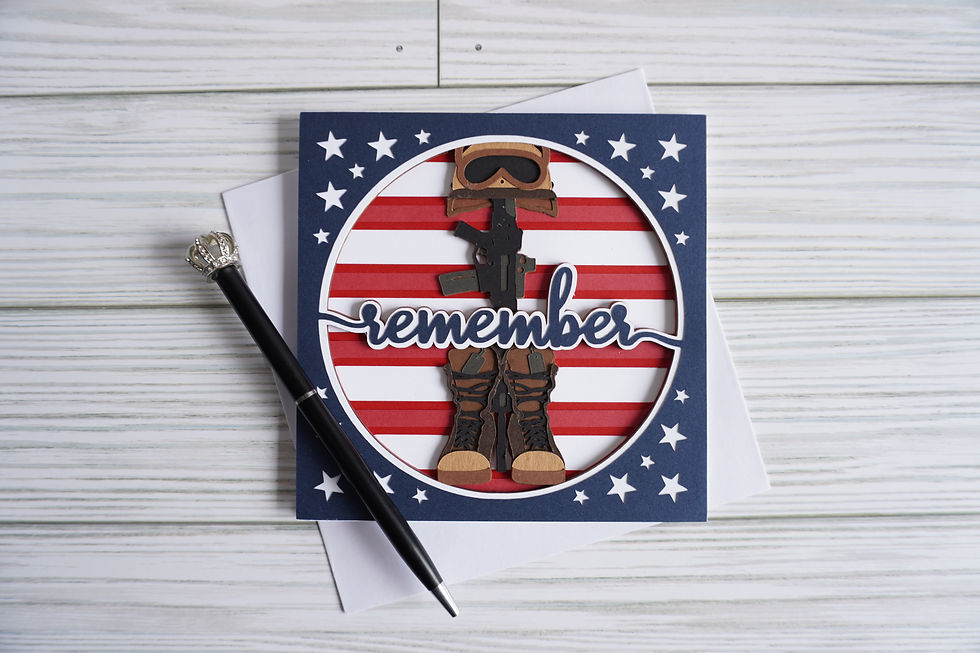 Battlefield Cross, Layered, Handcrafted Card, 5 x 5