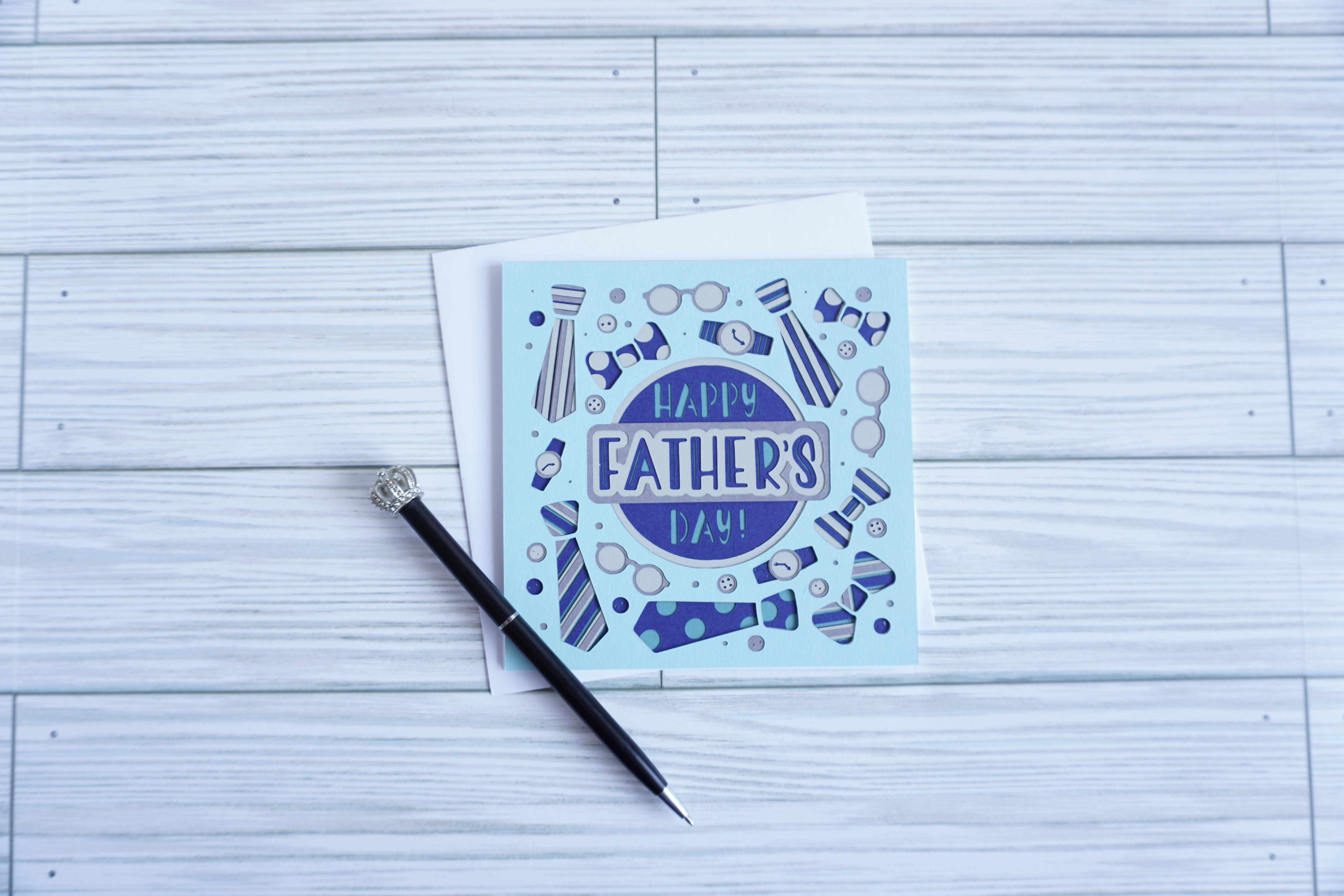 Happy Father's Day, Tie, Layered, Handcrafted Card, 5 x 5