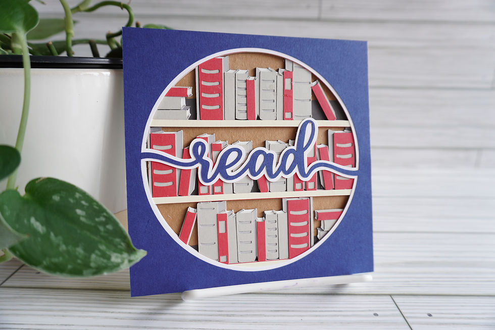 Thumbnail: Read,  Layered, Handcrafted Card, 5 x 5