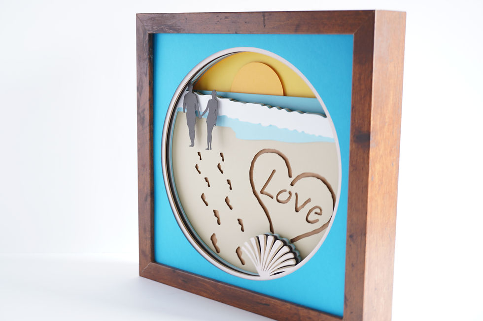 Thumbnail: Couple on the Beach 3D Shadow Box