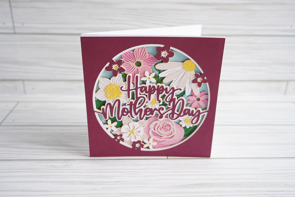 Thumbnail: Happy Mother's Day Floral, Layered, Handcrafted Card, 5