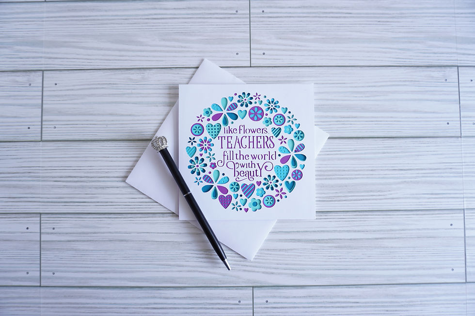 Thumbnail: Teachers, Layered, Handcrafted Card, 5 x 5