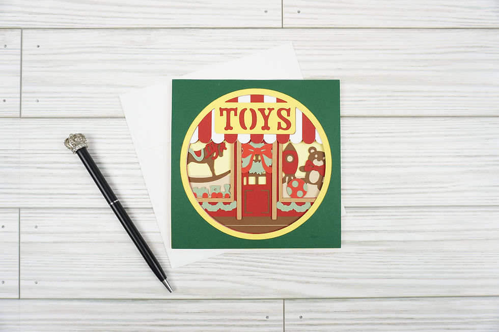 Thumbnail: Toys, Layered, Handcrafted Card, 5 x 5