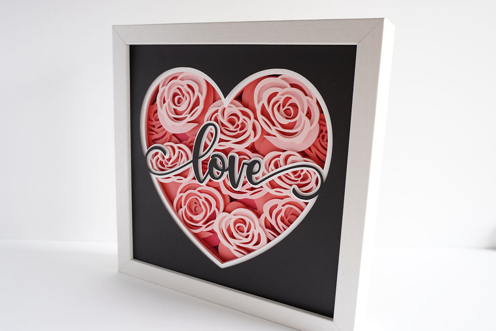 Thumbnail: Rose Love Heart 3D Shadow Box