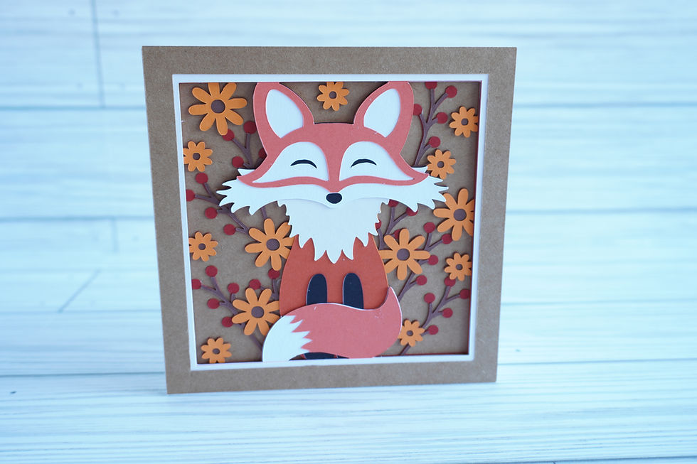 Thumbnail: Fall Fox, Layered, Handcrafted Card, 5 x 5