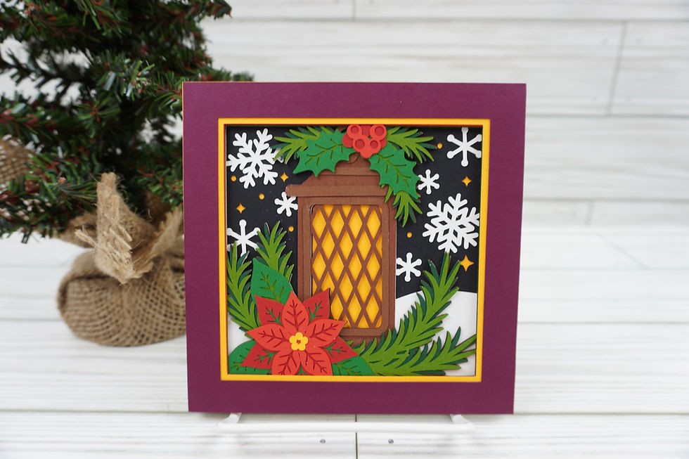 Thumbnail: Christmas Lantern, Layered, Handcrafted Card, 5 x 5