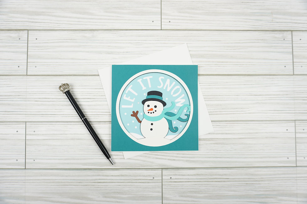 Thumbnail: Let it Snow Snowman A, Layered, Handcrafted Card, 5 x 5