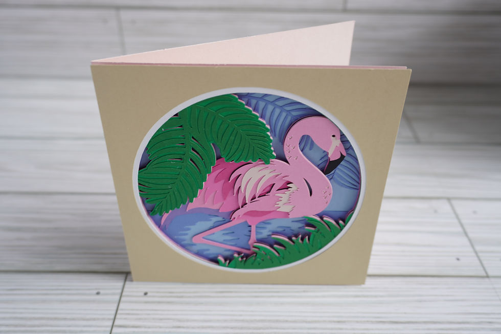 Thumbnail: Hand crafted card of a flamingo