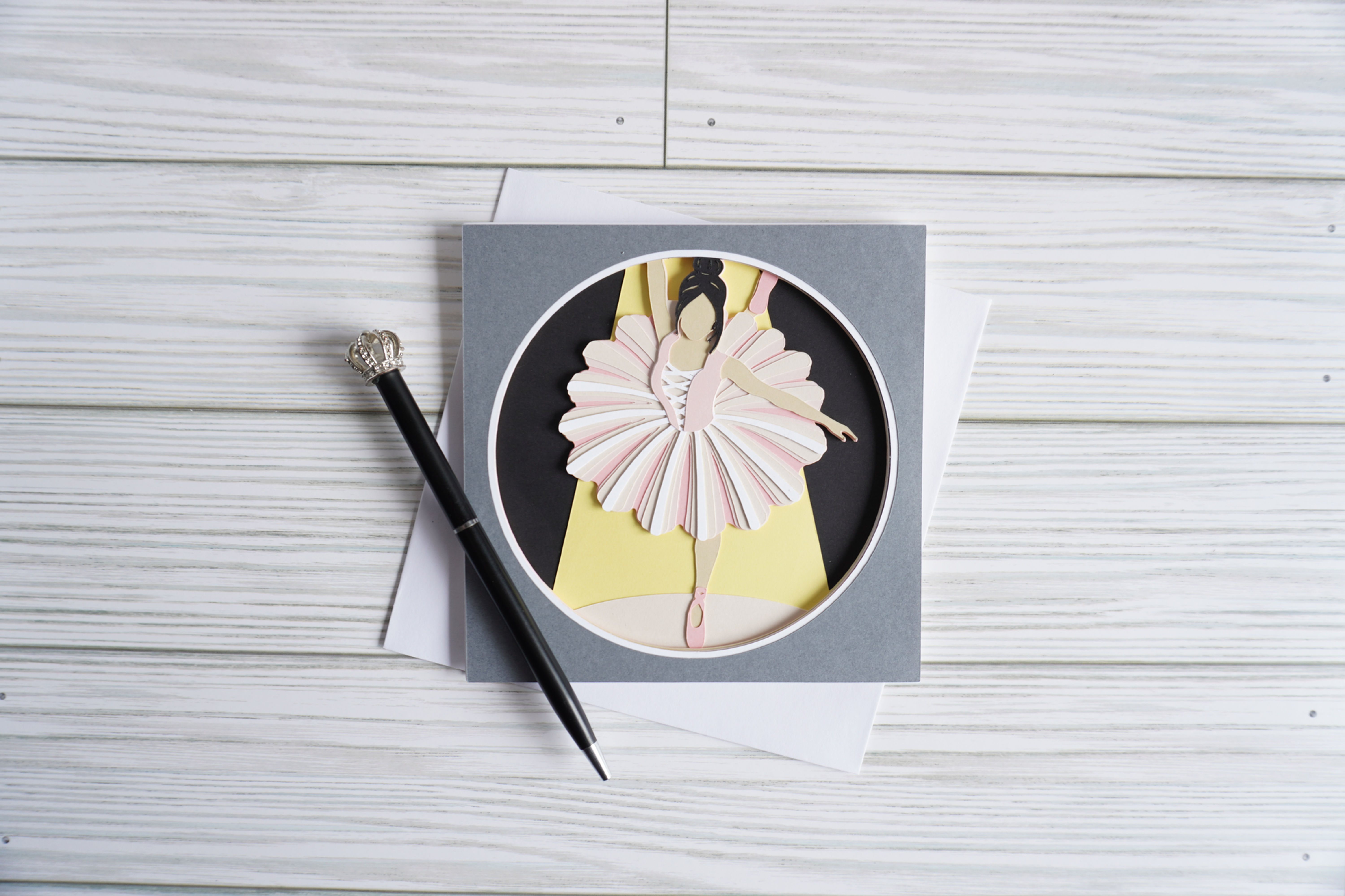 Ballerina, Layered, Handcrafted Card, 5 x 5