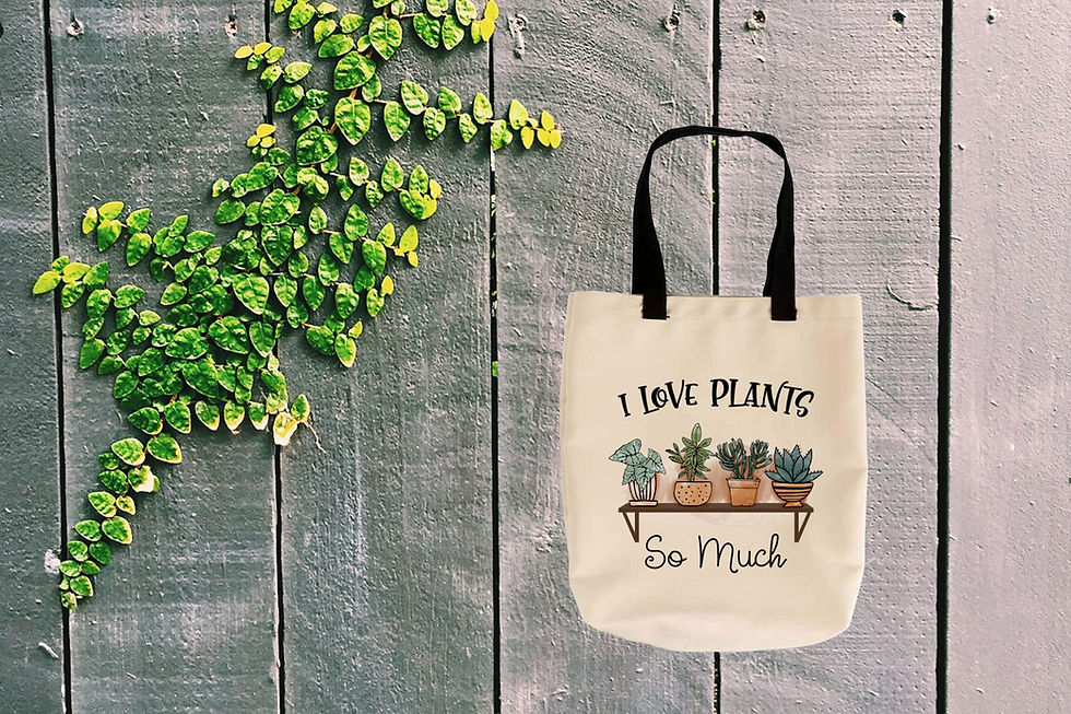 I Love Plants So Much Tote Bag, 14" x 14", Medium