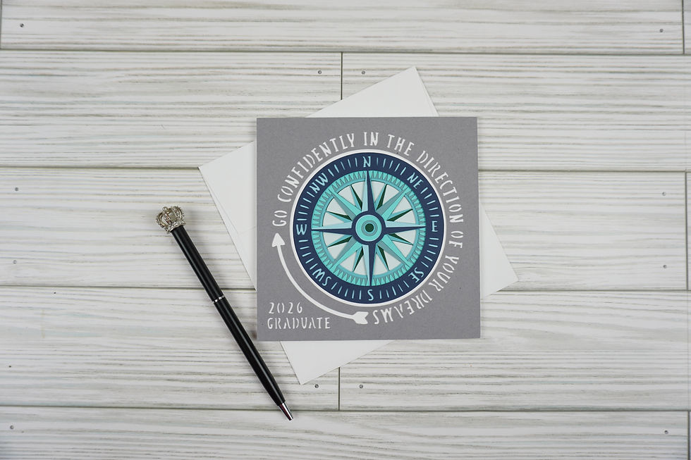 Thumbnail: Graduation Compass 2026, Layered, Handcrafted Card, 5 x 5