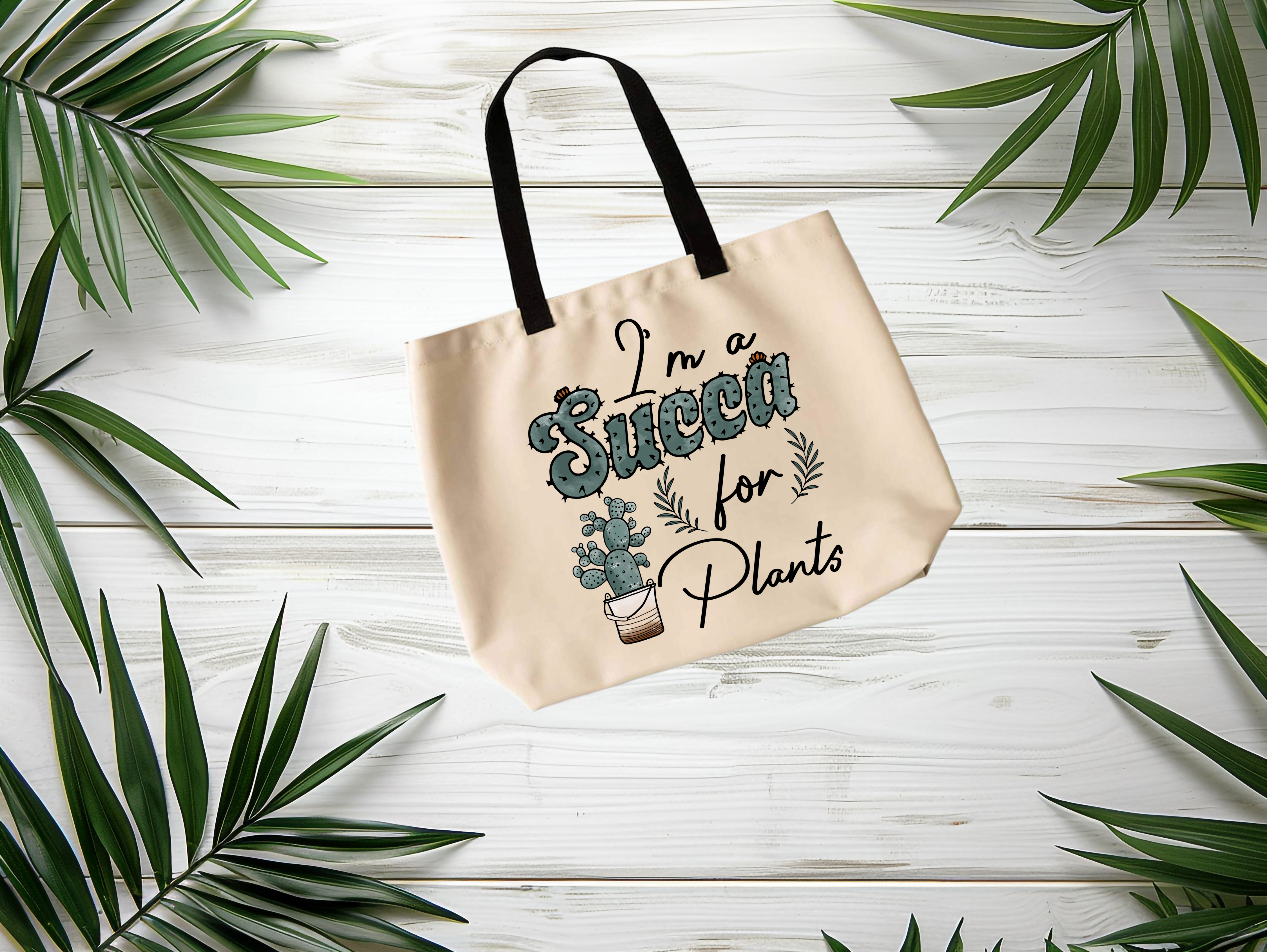 I'm a Succa for Plants Tote Bag, 19" x 14", Large