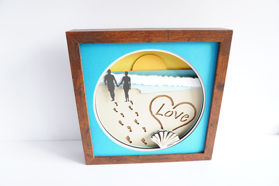 Thumbnail: Couple on the Beach 3D Shadow Box