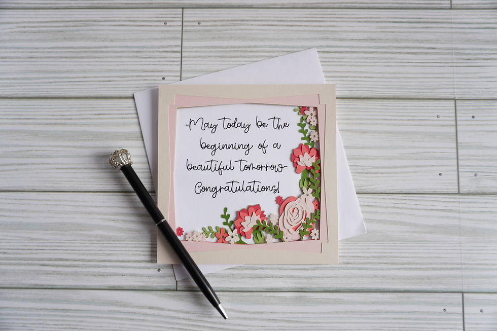 Thumbnail: Wedding, Congratulations, Layered, Handcrafted Card, 5 x 5