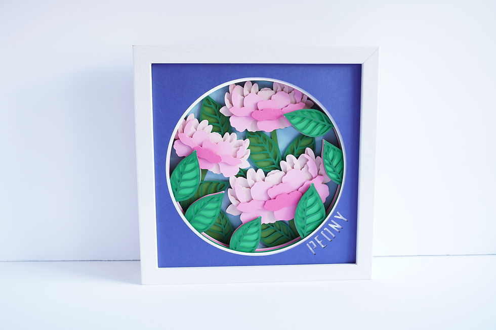 Peony 3D Shadow Box