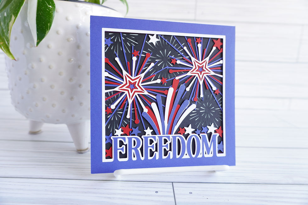 Thumbnail: Freedom, America, Layered, Handcrafted Card, 5 x 5
