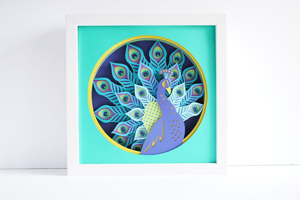 Thumbnail: Peacock 2, 3D Shadow Box