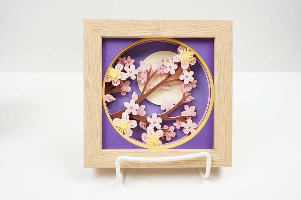 Thumbnail: Cherry Blossoms, 5 x 5,  3D Shadow Box