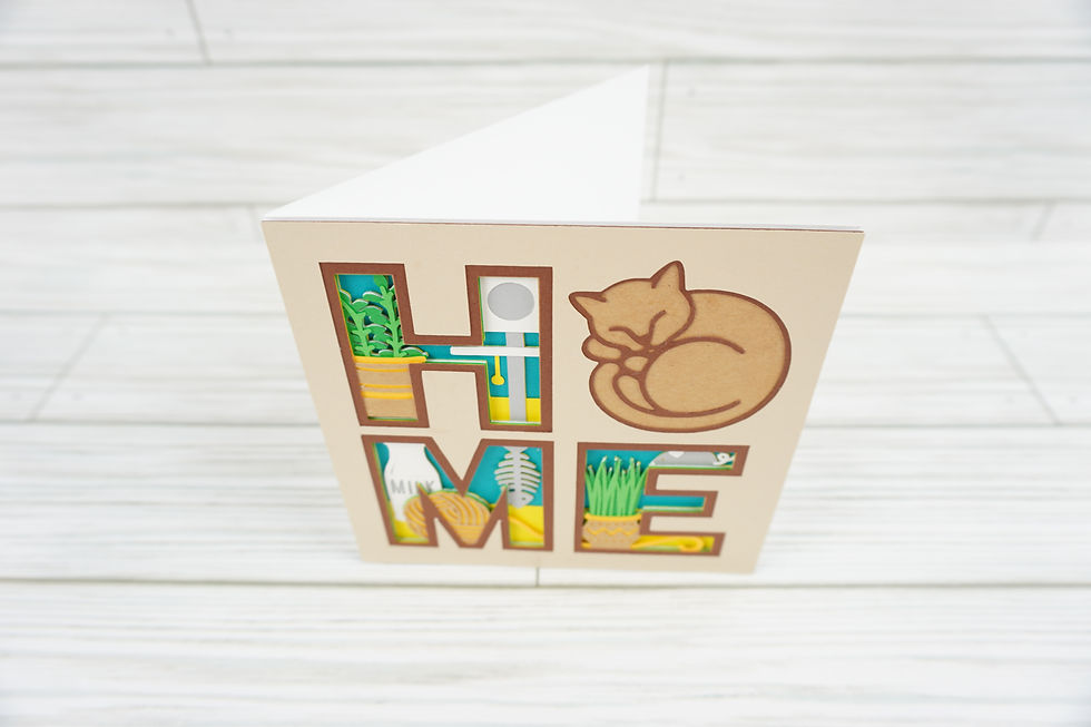 Thumbnail: Home, Cat Card, Handcrafted Card, 5 x 5