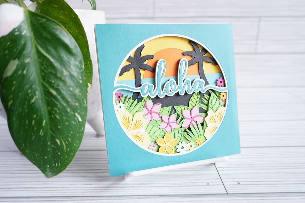 Thumbnail: Aloha, Layered, Handcrafted Card, 5 x 5