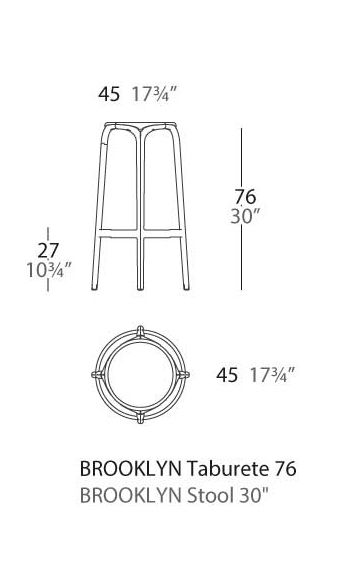 Miniatura: Brooklin taburete 76 cm