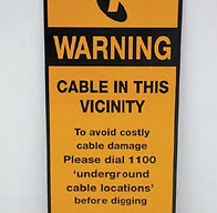 TELSTRA Warning Cable In Vicinity Plate Australian Made