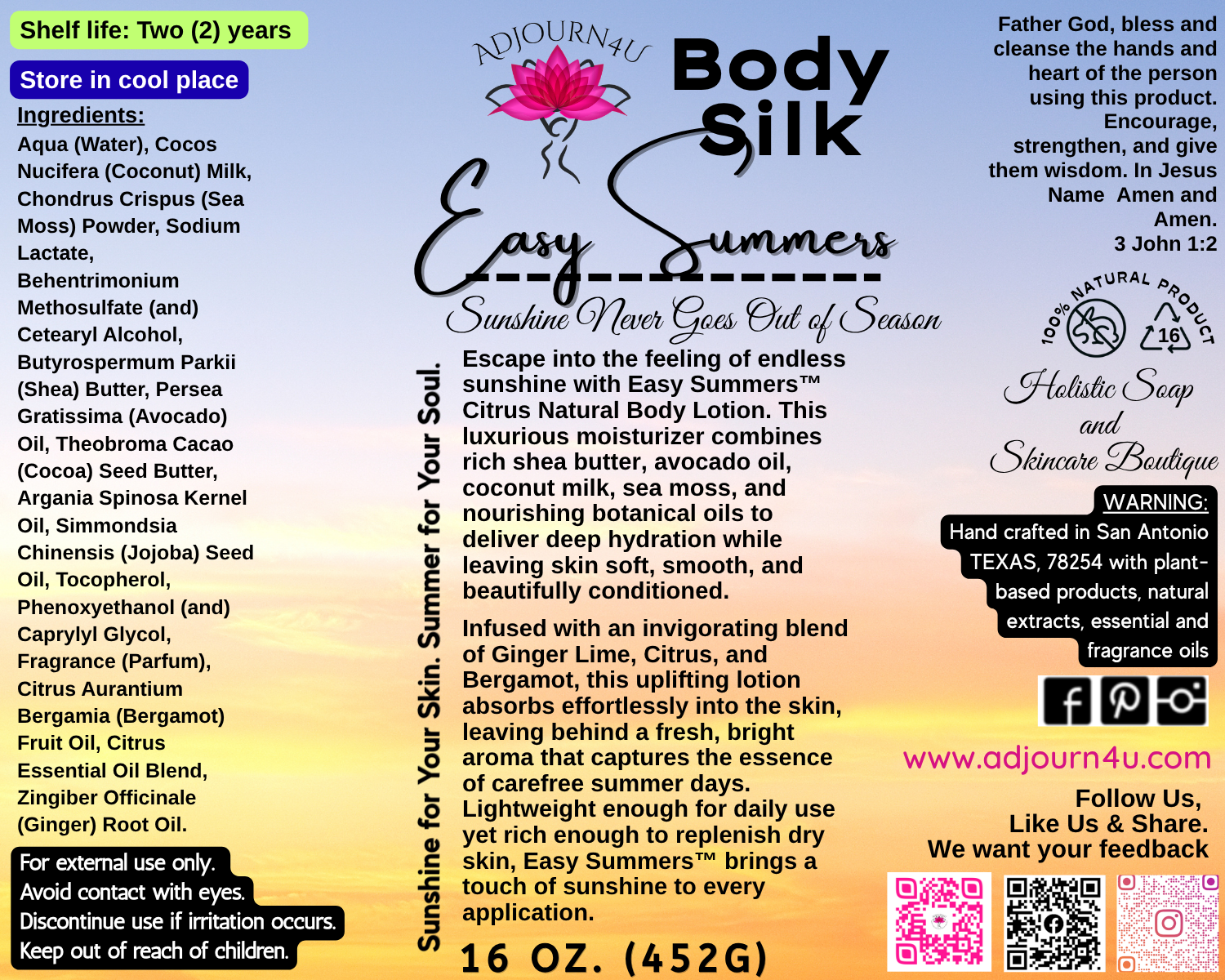 Easy Summer Body Lotion