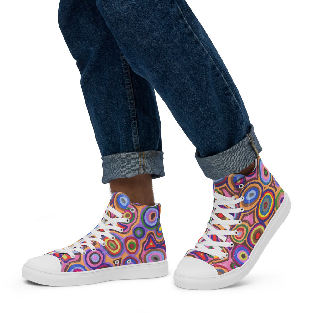 "Sunset Dreaming" Men’s high top canvas shoes