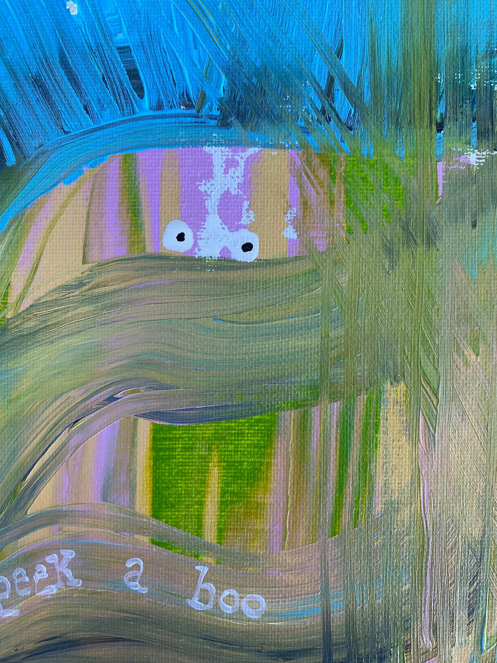 Thumbnail: Music Lyric Art | “Peek A Boo" Little Guys on Canvas | A
