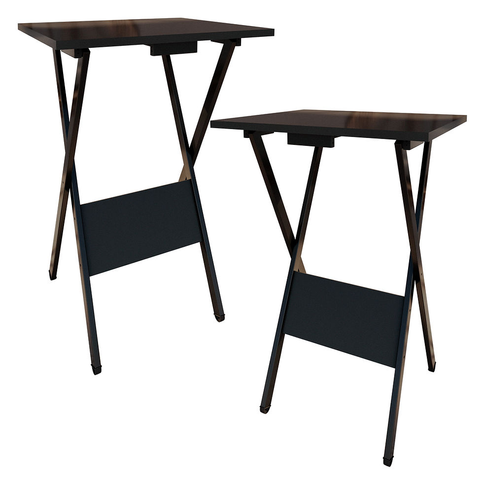 Miniatura: JUEGO DE 2 MESAS PLEGABLES - NEGRO