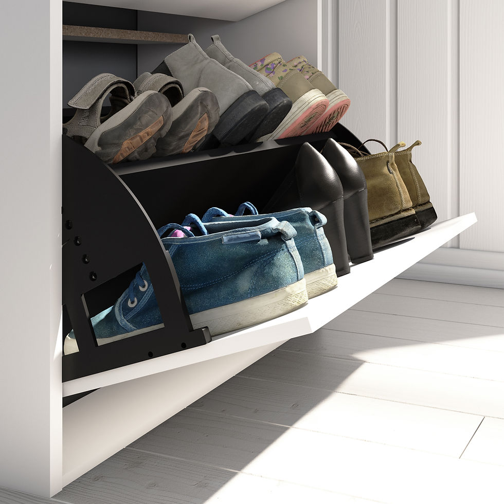 Miniatura: ZAPATERO MINIMALISTA PARA 18 PARES DE CALZADO - BLANCO LISO