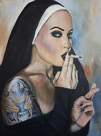 Wicked, Nun, 3, Sexy, Girl, Ink, Tattoo, Tatt, Ink, Inkedgirl, Smoking, Lucky