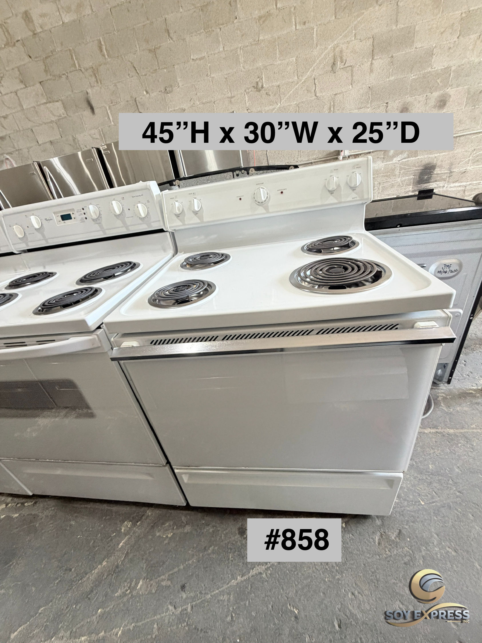 Whirlpool stove coil top range electric - #858
