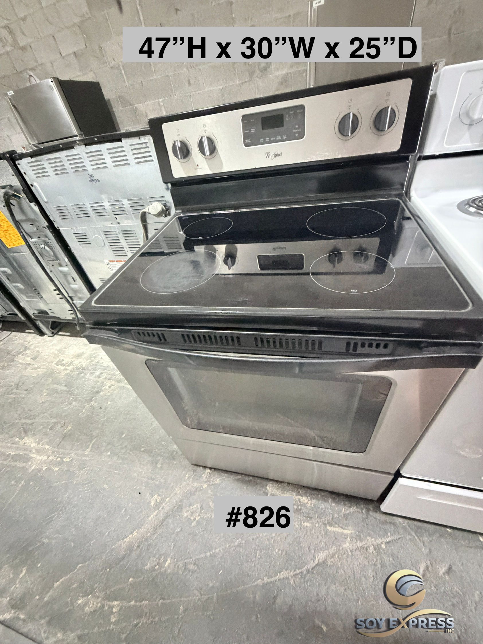 Whirlpool stove glass  top range electric - #826