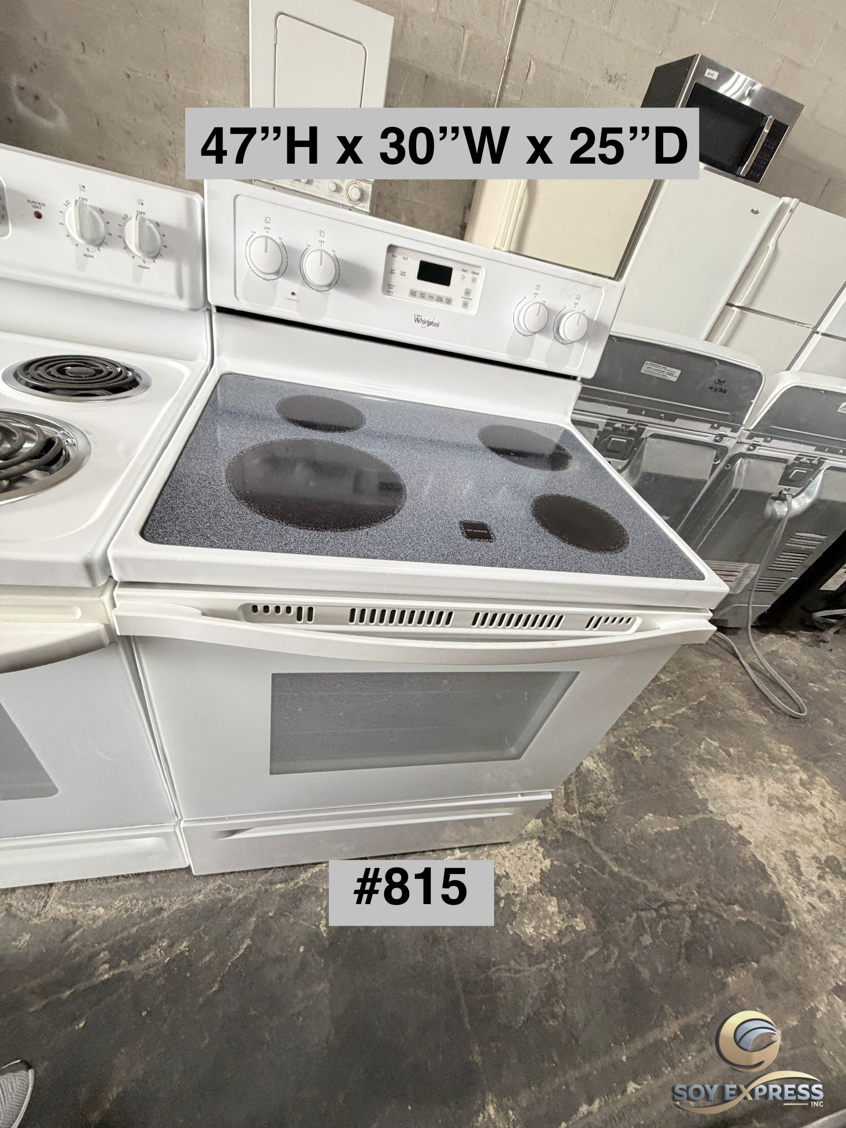 Whirlpool stove glass top range electric - #815