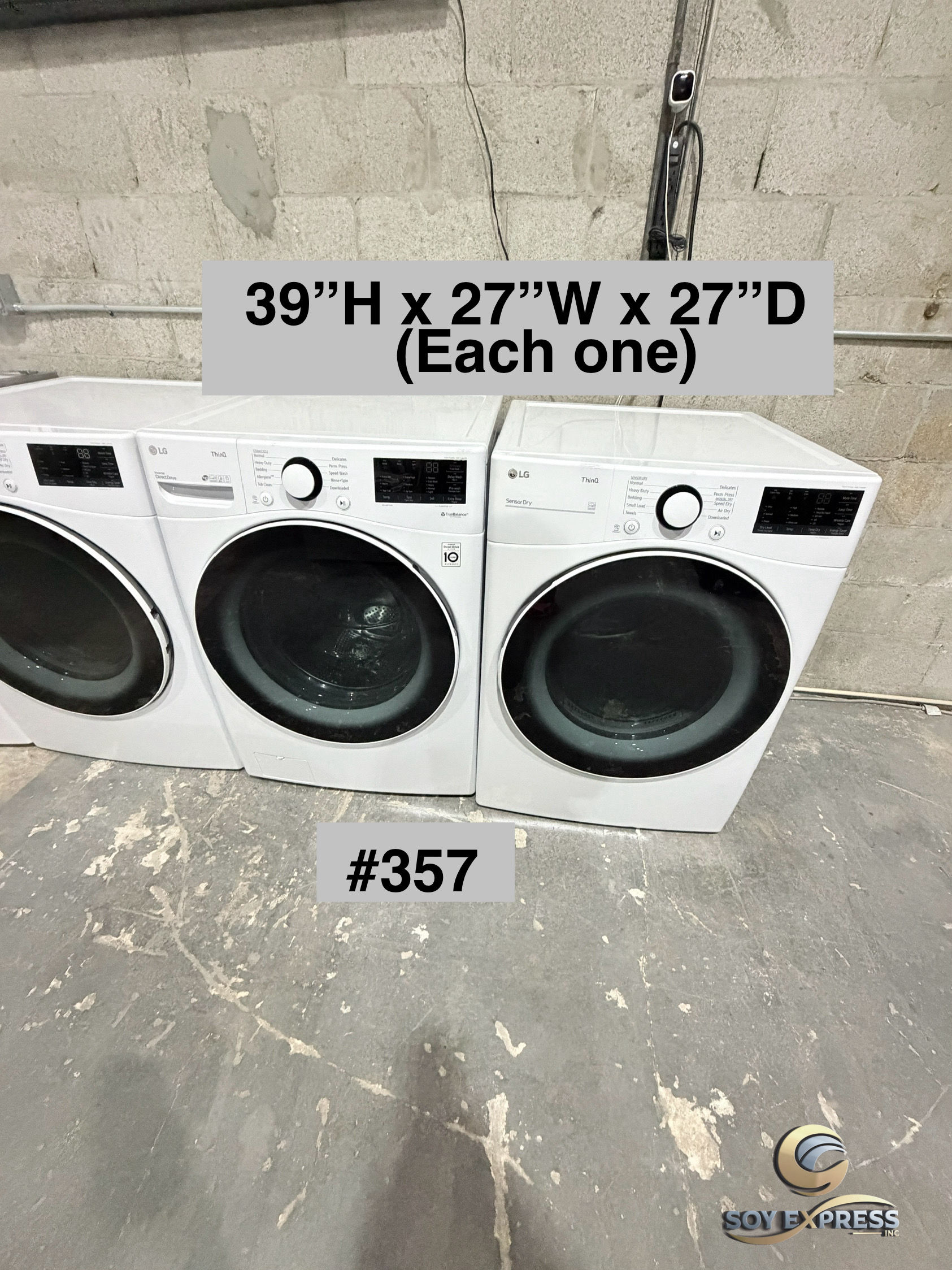 LG washer and dryer front load electric (#357)