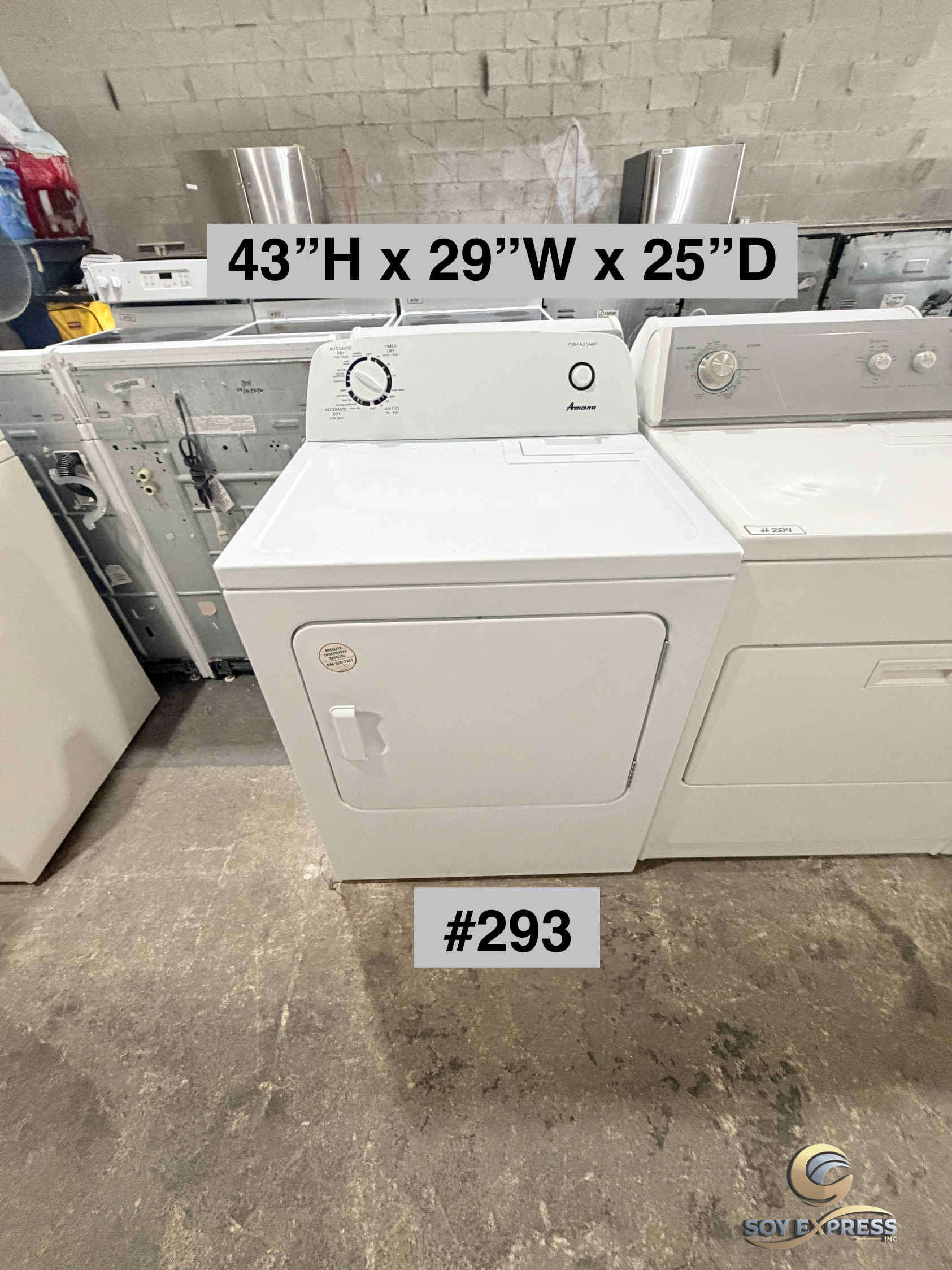 Amana Dryer Machine - #293