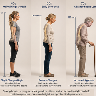The progression of bone loss