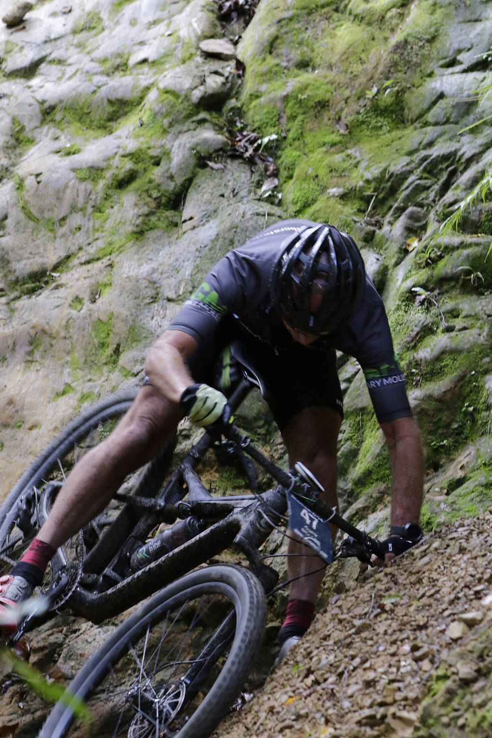 Gary semi-crashing on his mountain bike