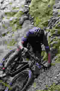 Gary semi-crashing on his mountain bike