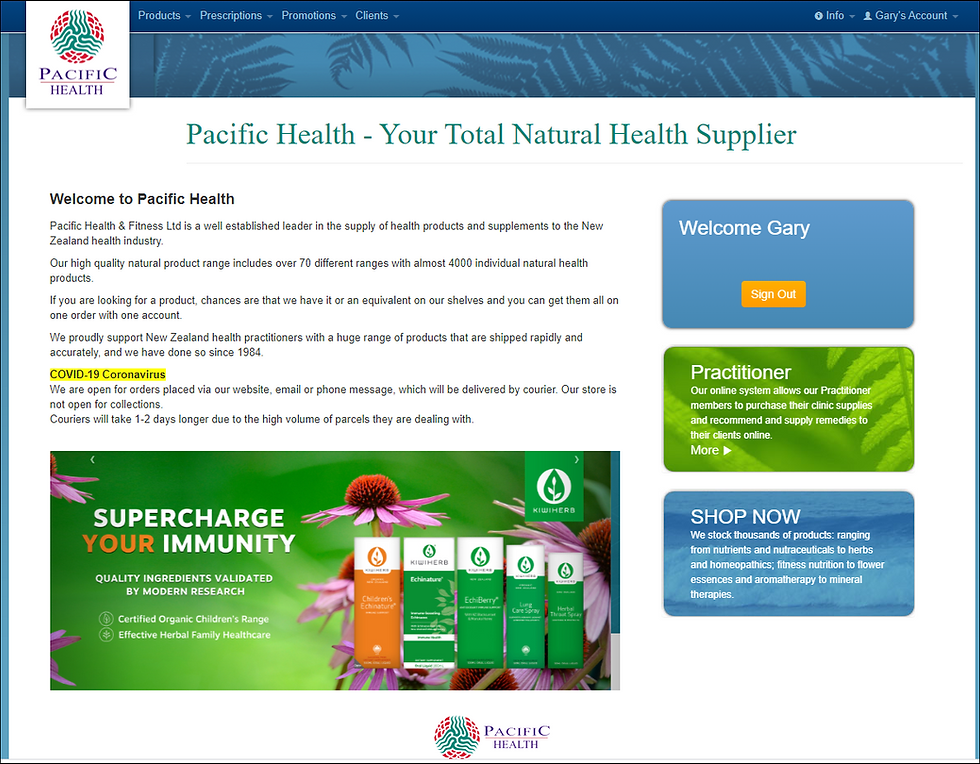 Pacific Health's Website