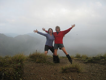Anja (right) and friend on top of the world again