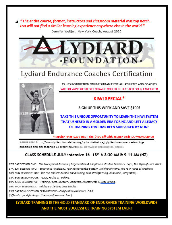 Lydiard Endurance Coaches Certification: Kiwi Special