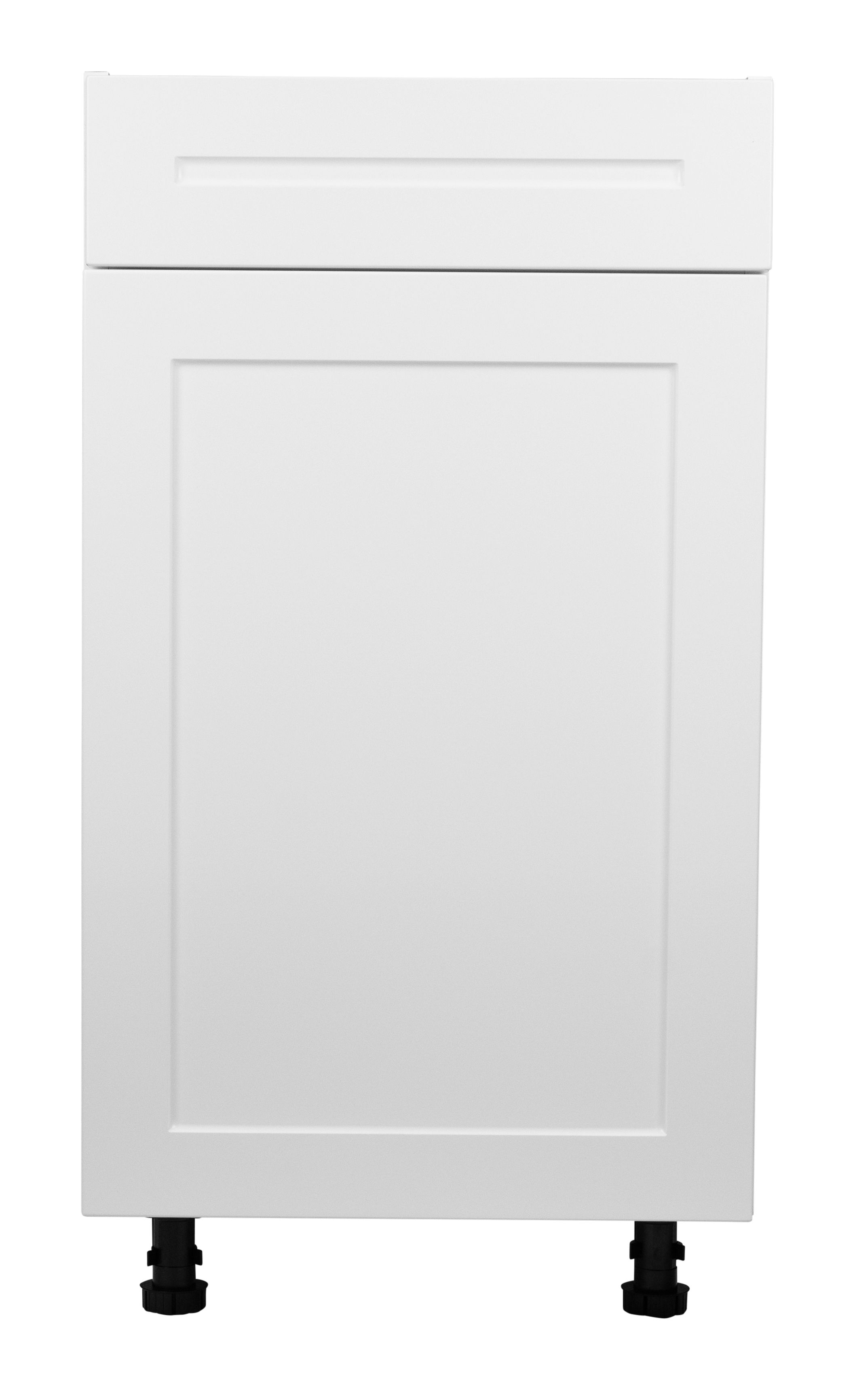 CABINETSMITH 21" BASE CABINET SINGLE DRAWER OVER DOORS HUNTSVILLE WHITE SHAKER